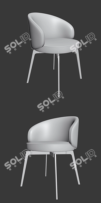 Elegant Dining Set: Lema Chair, Mid-Century Table, Chandelier 3D model image 2