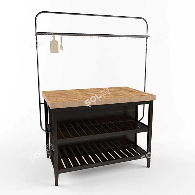 Versatile Kitchen Island: Ikea Wadholma 3D model image 2