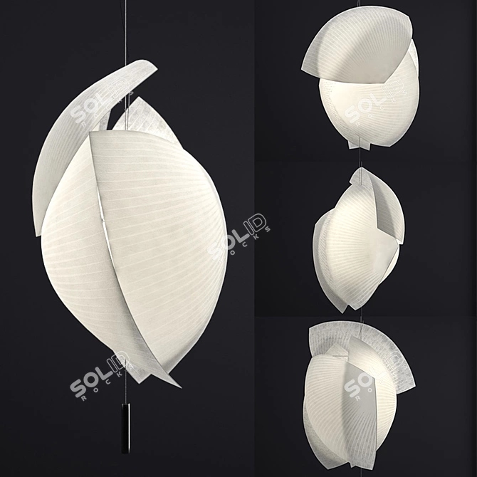 Zen Paper Pendant Lamp 3D model image 1