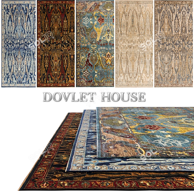 DOVLET HOUSE 5-Piece Carpet Set (Part 294) 3D model image 1