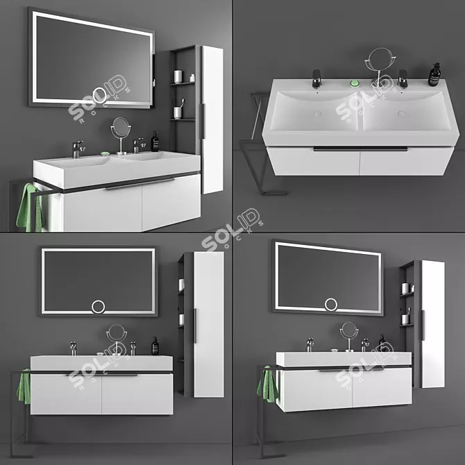 Modern Bathroom Cabinet and Sink 3D model image 1