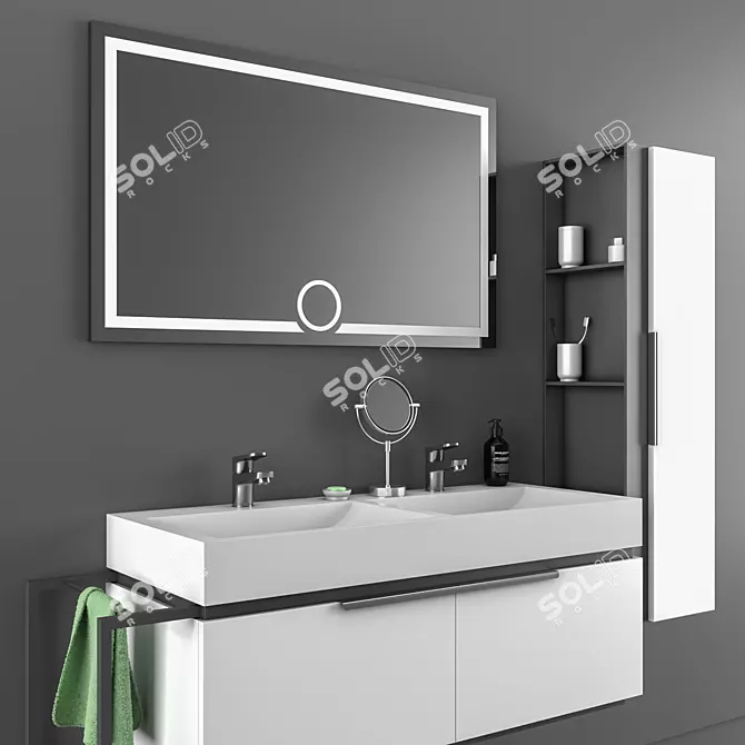 Modern Bathroom Cabinet and Sink 3D model image 3