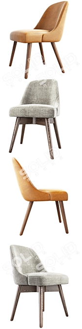 West Elm Mid-Century Dining Chair Set 3D model image 2