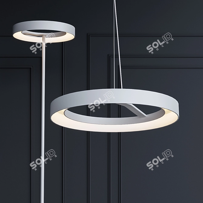 Osaka Metal Lighting Set 3D model image 1