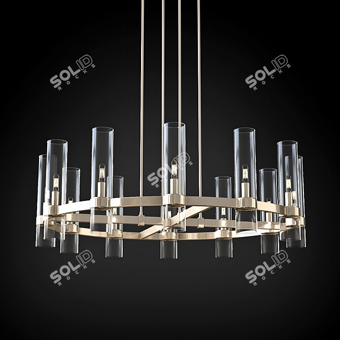 Ravelle 36" Round Chandelier: Elegant and Timeless 3D model image 1