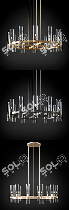 Ravelle 36" Round Chandelier: Elegant and Timeless 3D model image 2