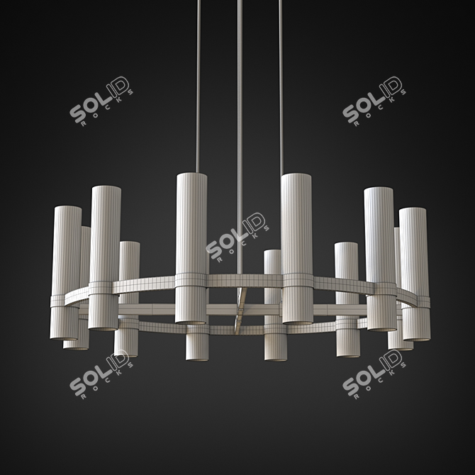 Ravelle 36" Round Chandelier: Elegant and Timeless 3D model image 3