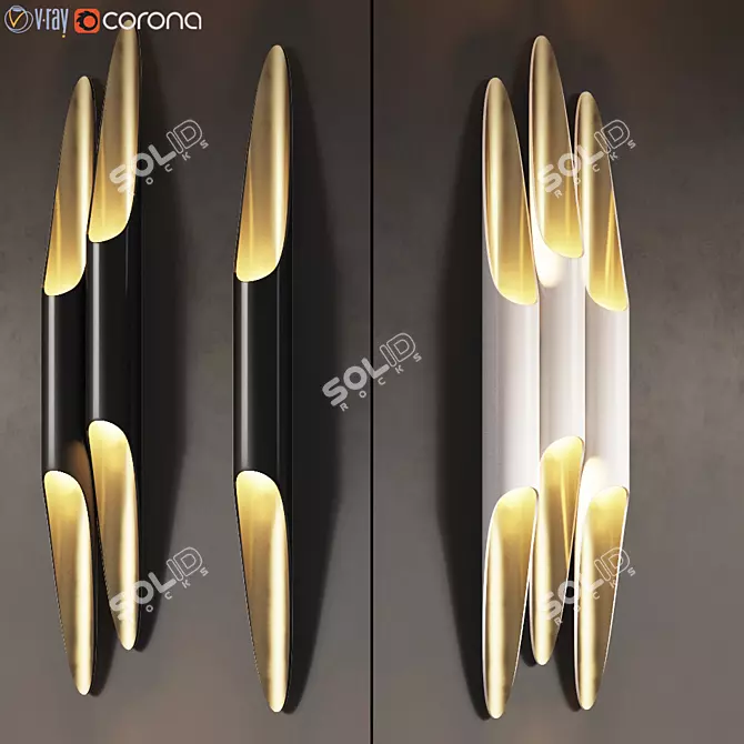 Coltrane Modern Brass Wall Sconce 3D model image 1