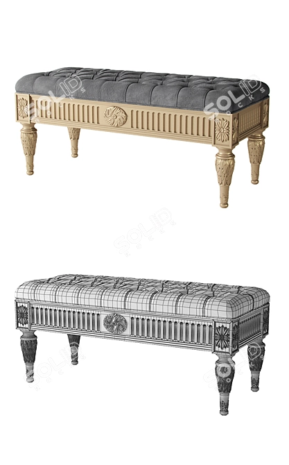 Title: Luxurious Letitia Bench by Romano Home 3D model image 2