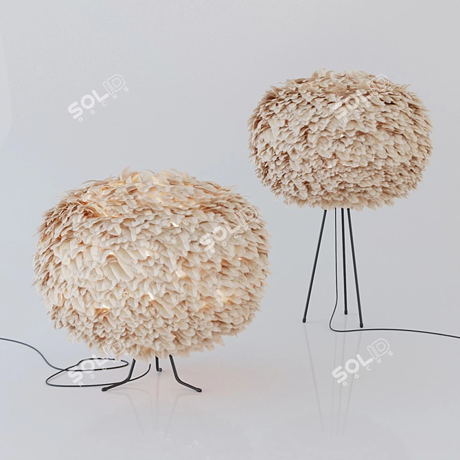 Ethereal Feather Table Lamp 3D model image 1