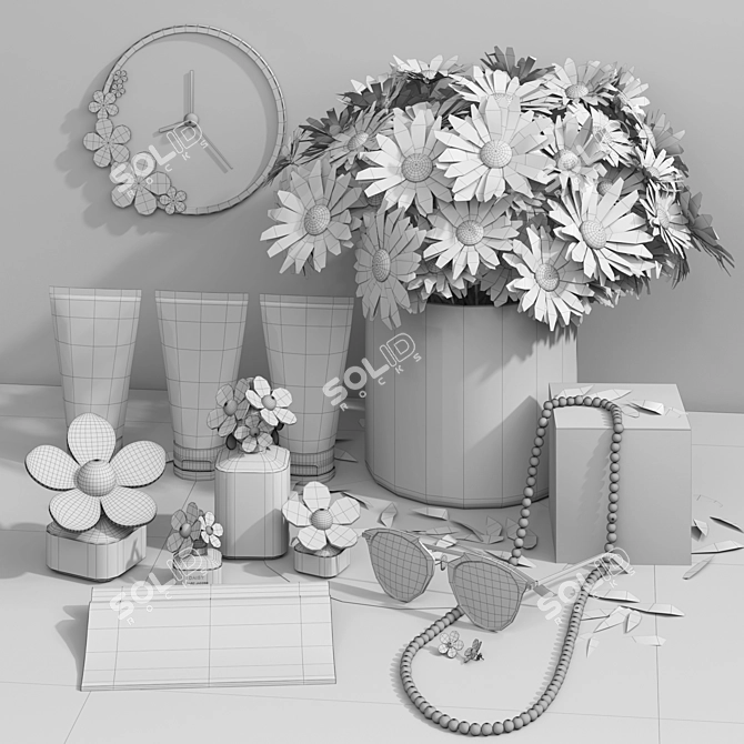 Daisy Blossom: Marc Jacobs Decor Set 3D model image 2