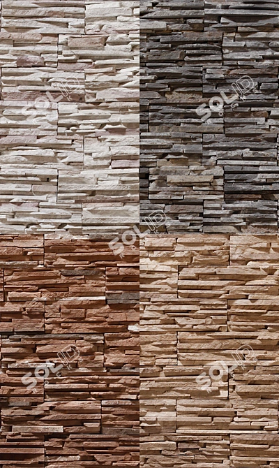 Modern Stone Walls Collection 3D model image 3