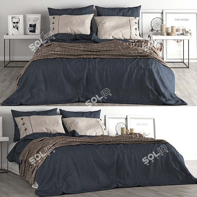 Elegant 3D Bedroom Set 3D model image 1