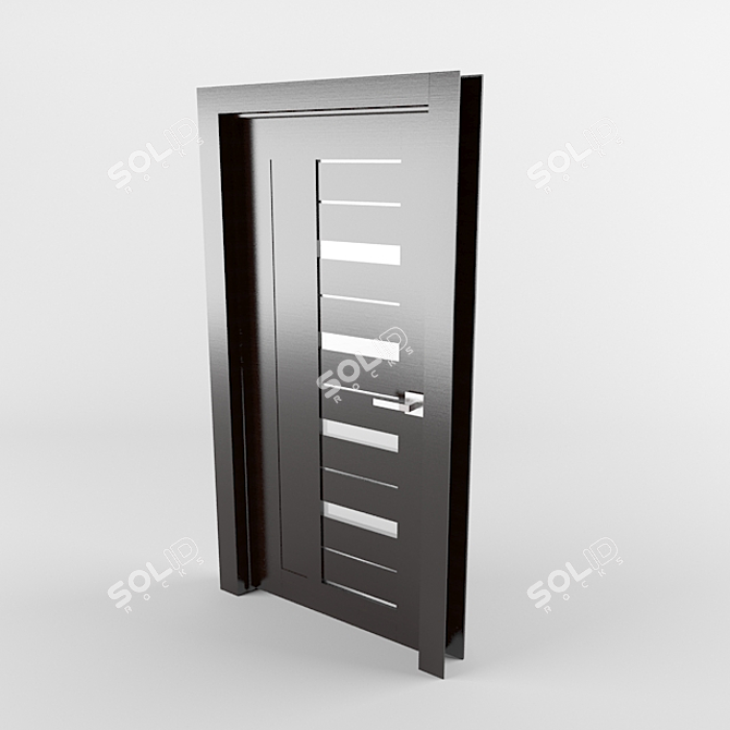 Title: Premium Wooden Door 3D model image 2