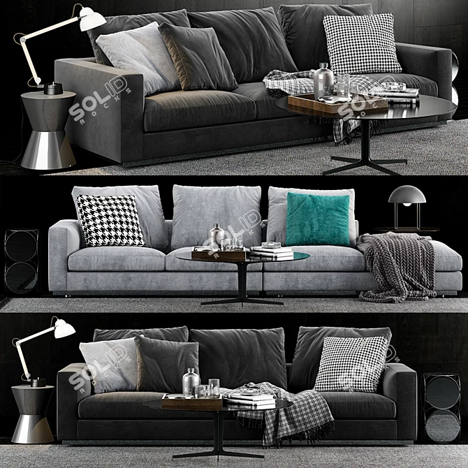 Modern Italian Design: Minotti Andersen Sofa 3D model image 1