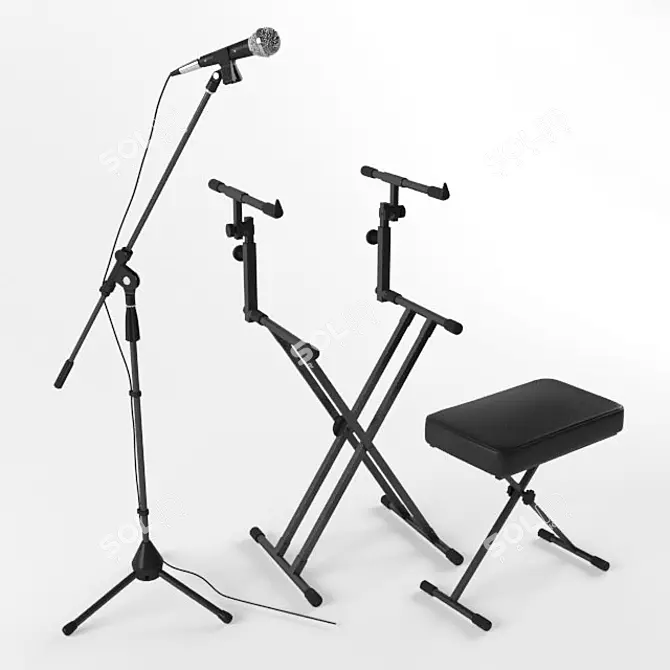 Versatile Microphone Stand Kit 3D model image 1