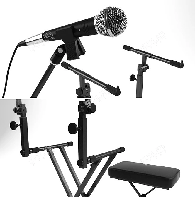 Versatile Microphone Stand Kit 3D model image 2