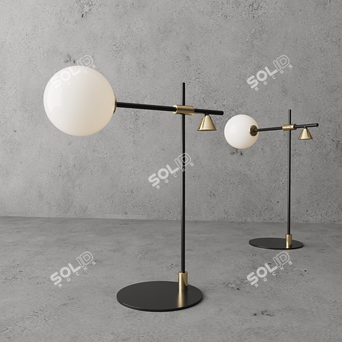 Elegant Crane Table Lamp 3D model image 1
