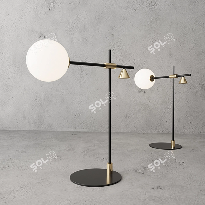 Elegant Crane Table Lamp 3D model image 2