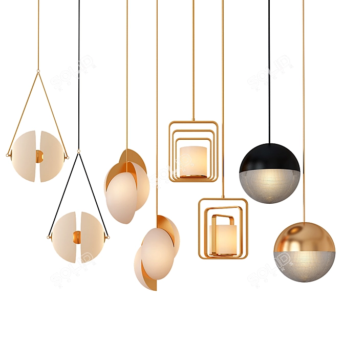 Modern Hanging Lights Collection 3D model image 1