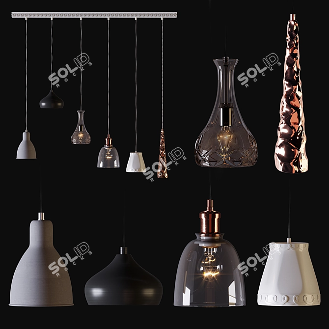 Elegant Shades Chandelier: Kare Design 36633 3D model image 1