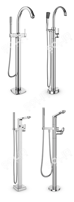 Luxury Bath Mixers Set - Ravak, Villeroy & Boch, GROHE 3D model image 2