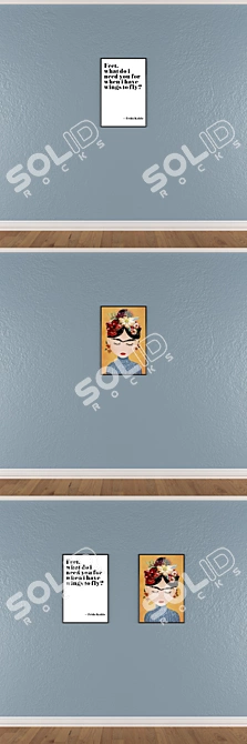 Modern Wall Art Set - No. 513 3D model image 3