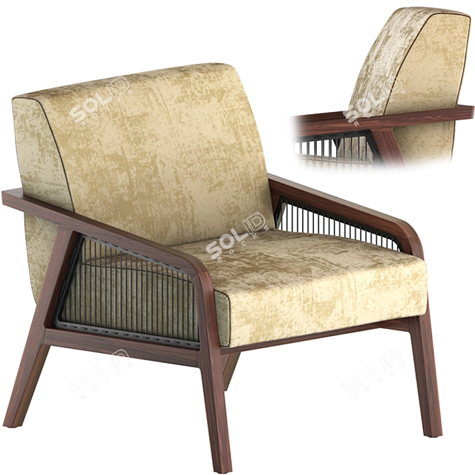 Elegant i 4 Mariani WOODY Armchair 3D model image 1