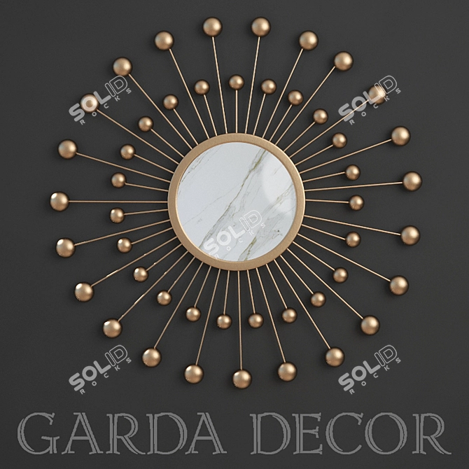 Garda Decorative Mirror: Elegant Metal Frame 3D model image 1