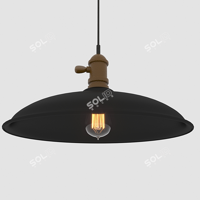 Vintage Edison Bulb Table Lamp 3D model image 1