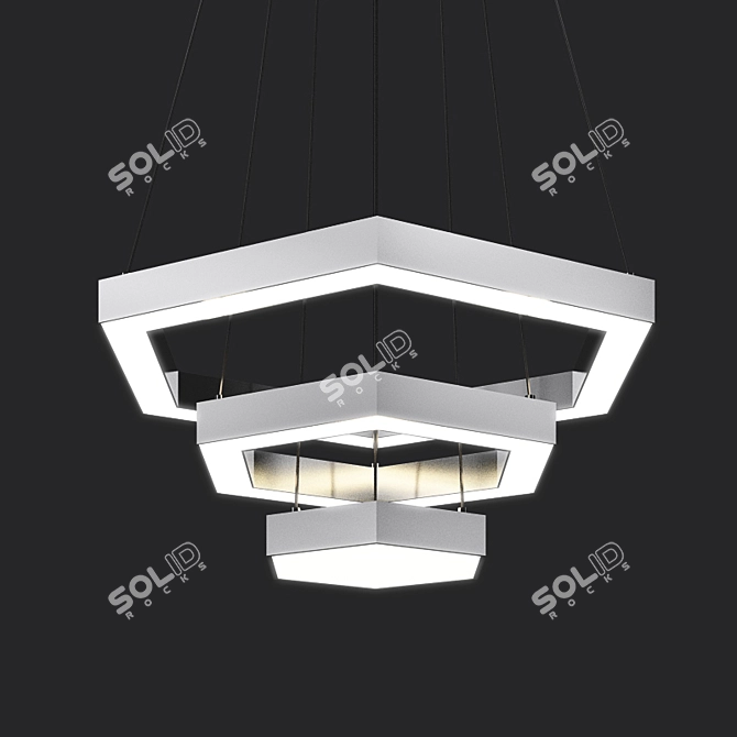 Modern LED Chandelier Haze 3D model image 1