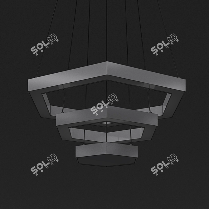 Modern LED Chandelier Haze 3D model image 2