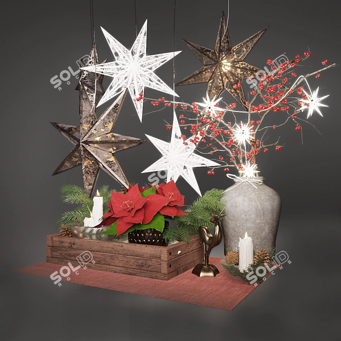 Festive Christmas Decor Set 3D model image 2