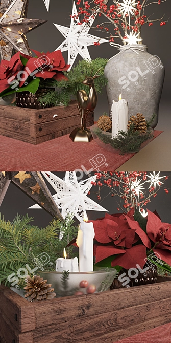 Festive Christmas Decor Set 3D model image 3