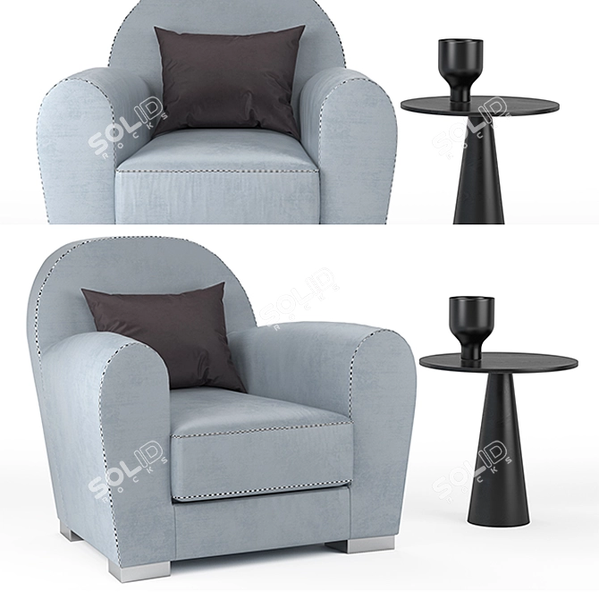 Elegant Baxter Armchair 3D model image 1