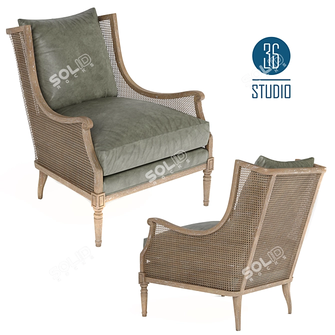 Elegant Classic Chair: Studio 36 - S03301 3D model image 1