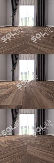 Premium Parquet Floor Set 21: Linear, Herringbone, Chevron Designs 3D model image 3