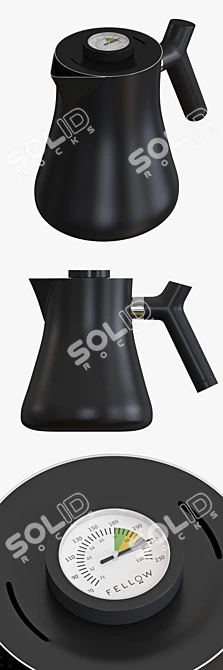 Sleek Raven Tea Kettle 3D model image 2