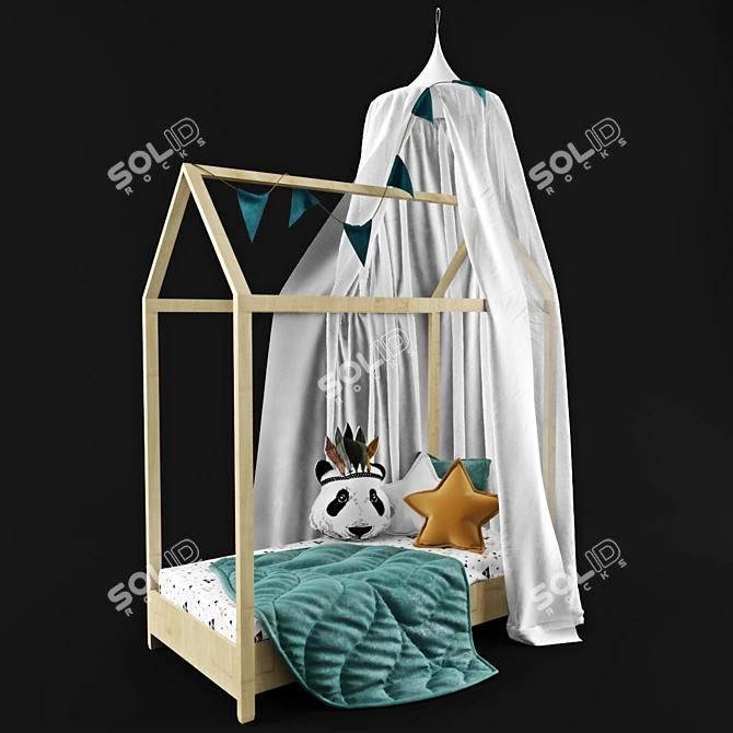 "Wonderland Dreams Children's Bed 3D model image 1