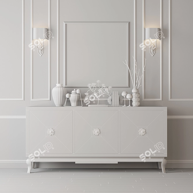 Elegant Jordana Buffet Set 3D model image 3