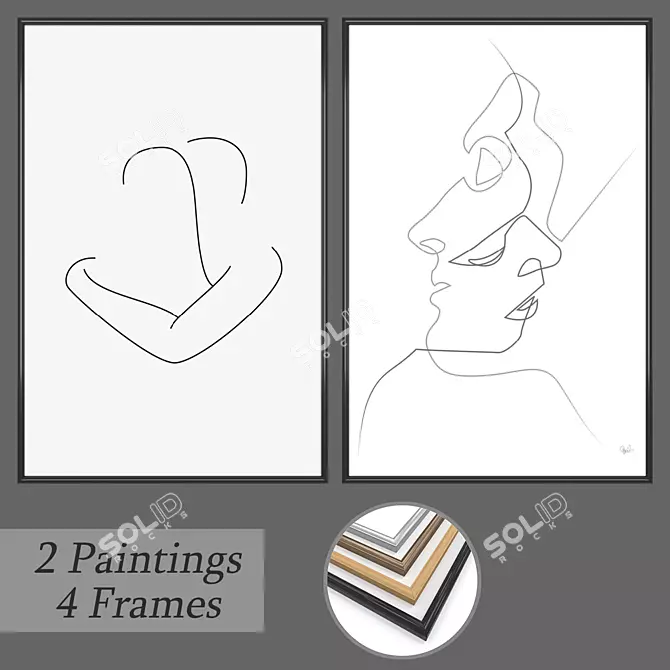 Elegant Wall Art Set 3D model image 1