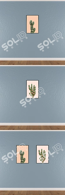 Artistic Pairing: Wall Paintings Set 3D model image 3