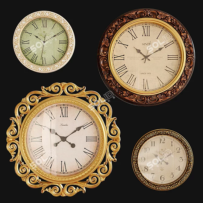 Elegant Wall Clock Collection: Royal House, M.Moskvin, Sinix 3D model image 1