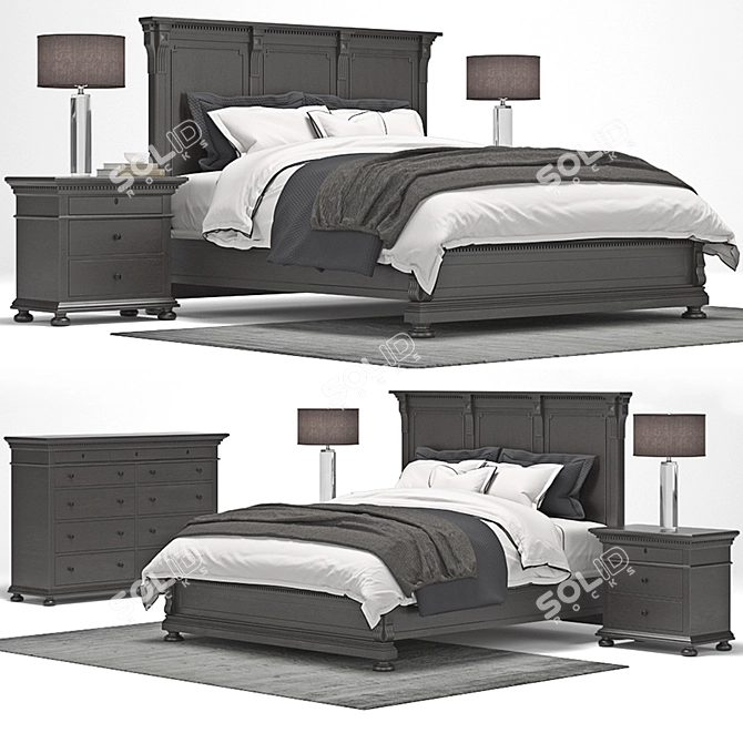 Elegant RH St. James Bed 3D model image 1