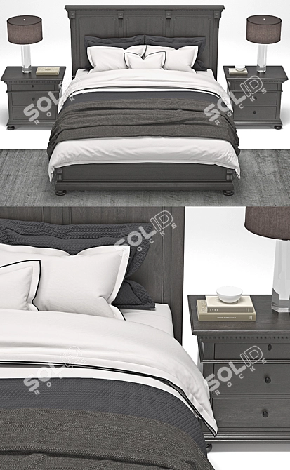 Elegant RH St. James Bed 3D model image 2
