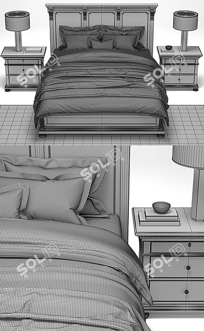 Elegant RH St. James Bed 3D model image 3