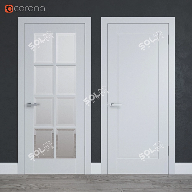 Spacious 80cm Door 3D model image 1