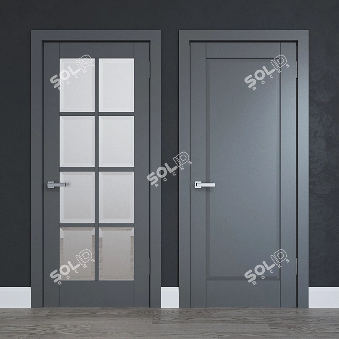 Spacious 80cm Door 3D model image 2