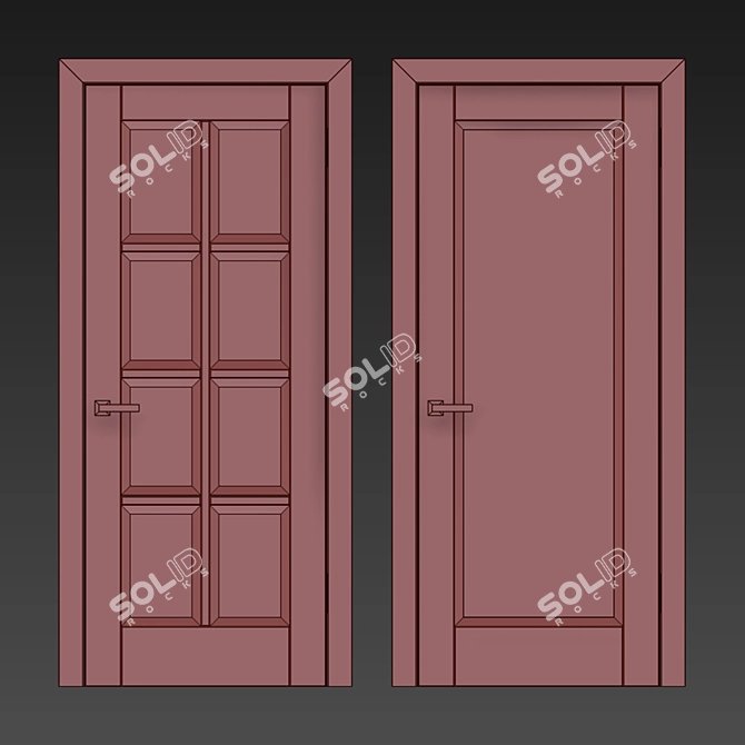 Spacious 80cm Door 3D model image 3