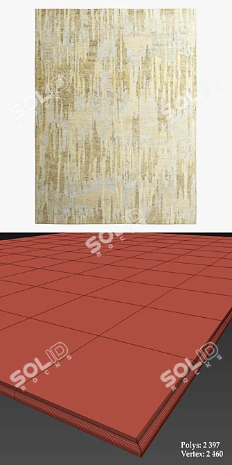 Fayette Strie Rugs: Beige, Blue, Tawny 3D model image 3